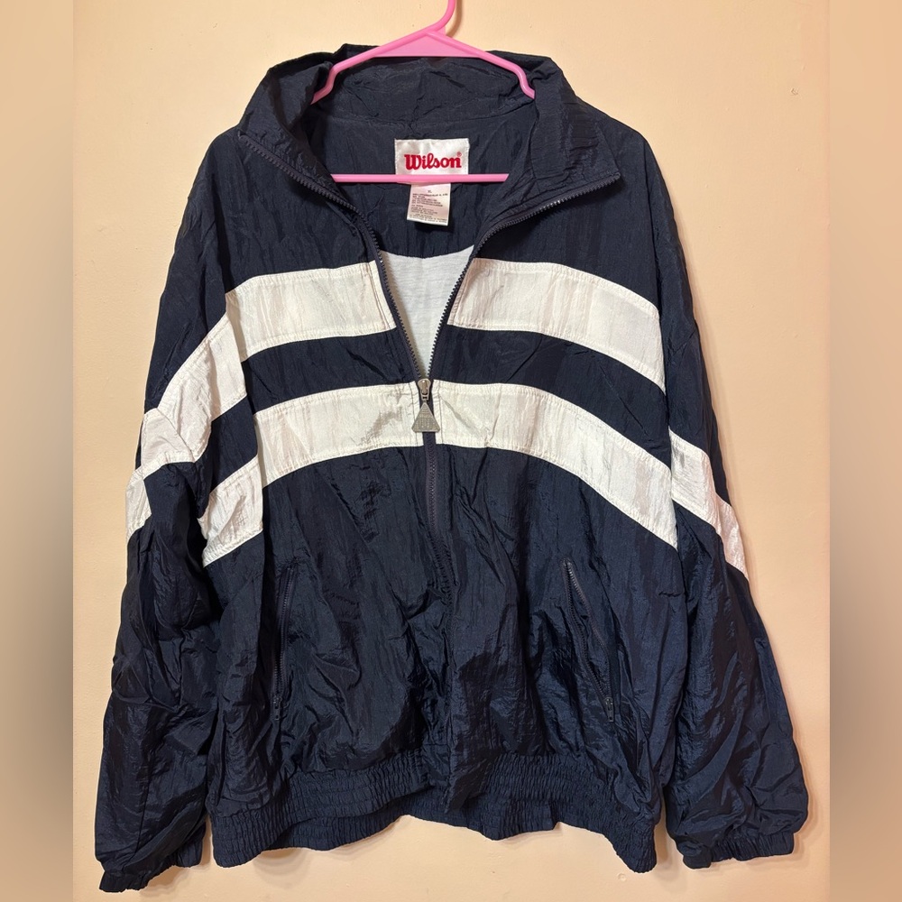 Wilson Women's Navy and White Bomber Jacket